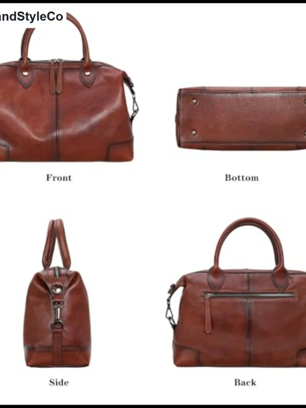 Genuine Leather Satchel Tote Bag Large Capacity Top Handle Handbag